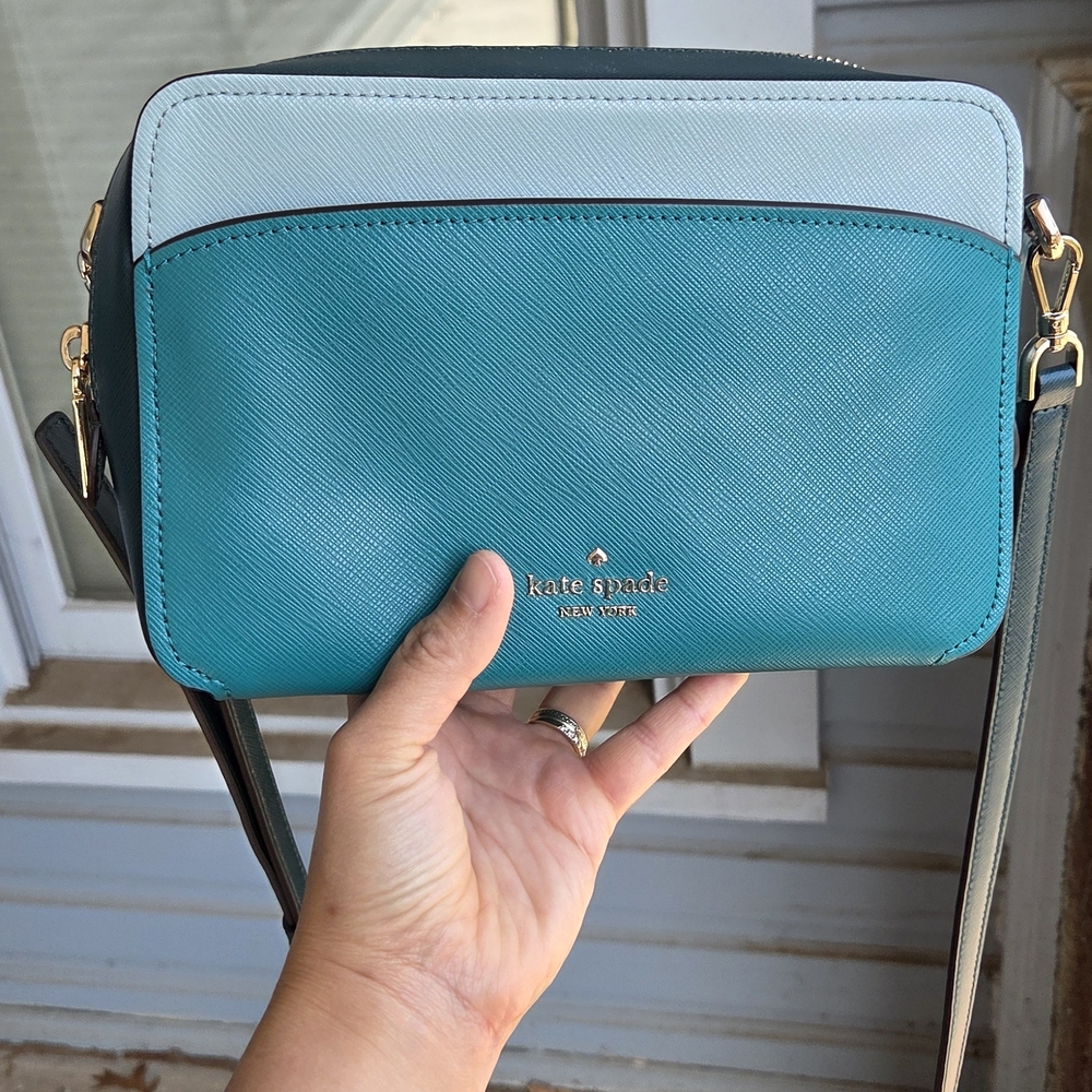Kate Spade Turquoise and Light Blue Crossbody Bag
